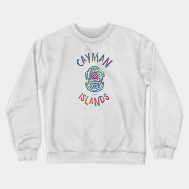 Cayman Islands Vintage Dive Helmet Crewneck Sweatshirt by jcombs